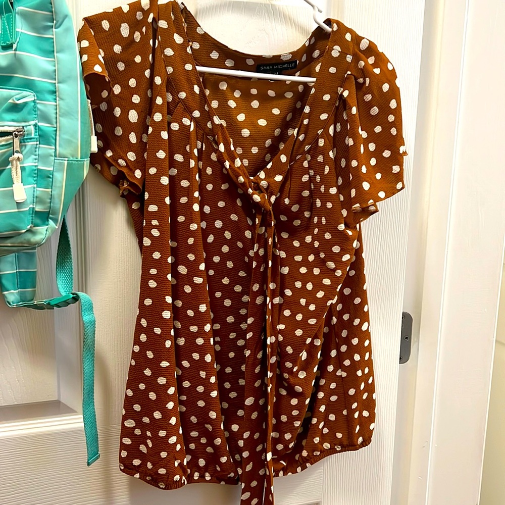Brown pokadot Blouse
